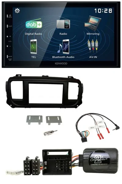 Kenwood 2DIN Bluetooth Lenkrad USB DAB Autoradio für Toyota Proace Citroen Jumpy