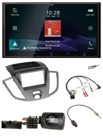 JVC USB Bluetooth 2DIN DAB Lenkrad Autoradio für Ford Transit V363 2014-2018