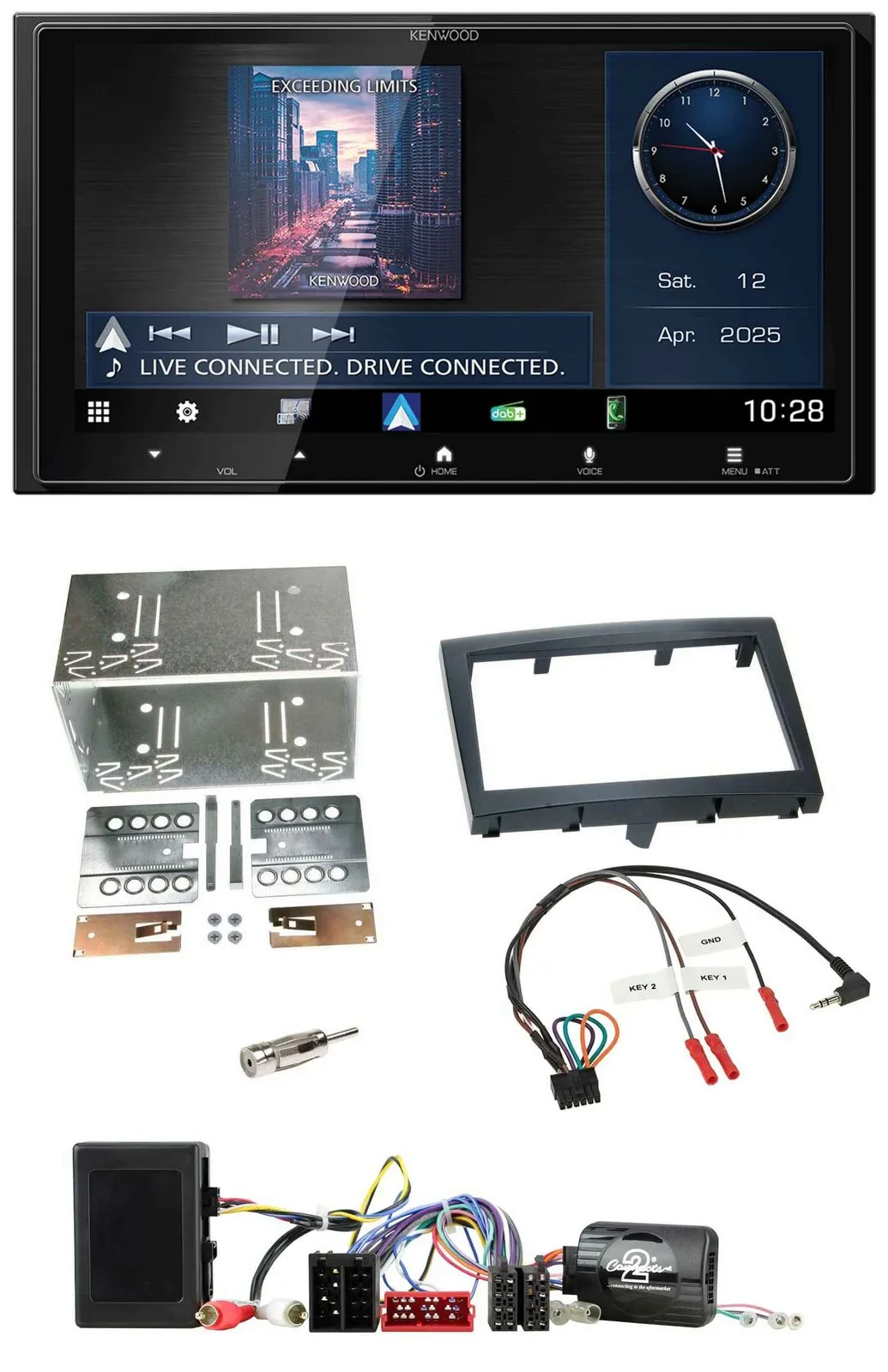 Kenwood Bluetooth 2DIN USB DAB Lenkrad Autoradio für Porsche Boxster 911 Cayman