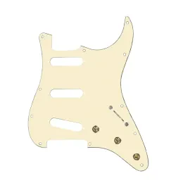 920D Custom 7SSS Pre-Wired Pickguard for Strat With An Aged White Pickguard a...