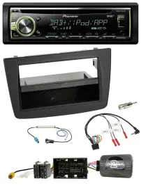 Автомагнитола Pioneer DAB, CD/USB, MP3, совместима с управлением на руле, для Alfa Romeo Mito 955 (2014–2018) чёрная