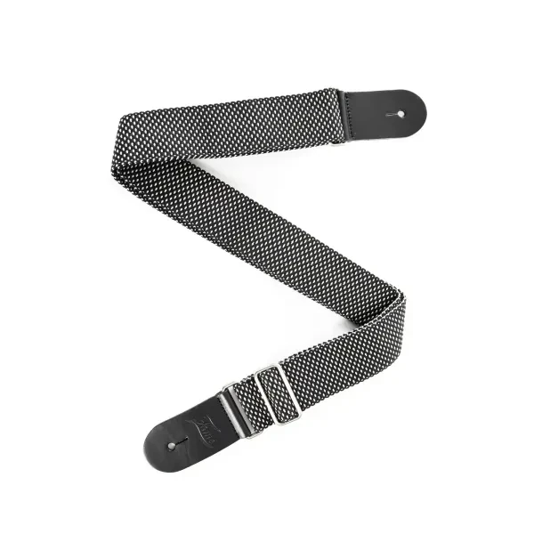 Fame Luxury Cotton Gitarrengurt, Schwarz/Weiß