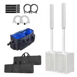 RCF EVOX-J9-W 12" Three-Way Column Array White 2-Pack with Cables