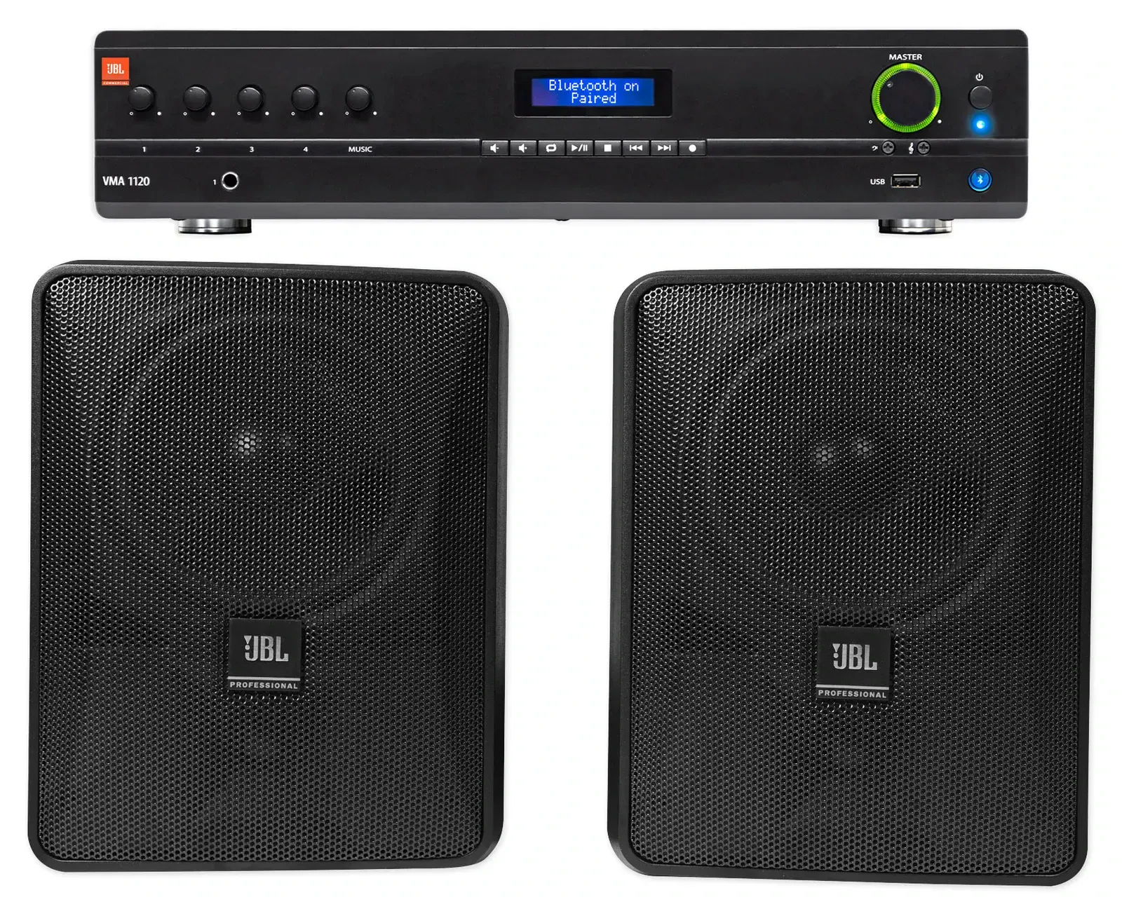 Настенная акустика JBL Control 25-1 Black с усилителем (пара)