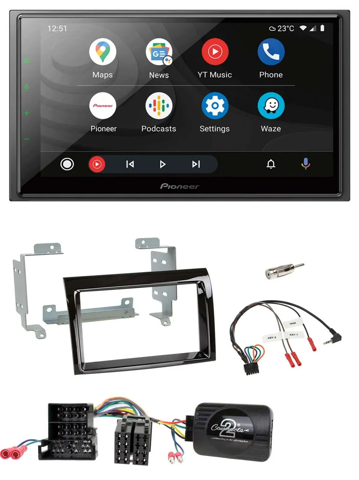 Pioneer USB 2DIN DAB Lenkrad Bluetooth Autoradio für Fiat Peugeot Citroen klavie