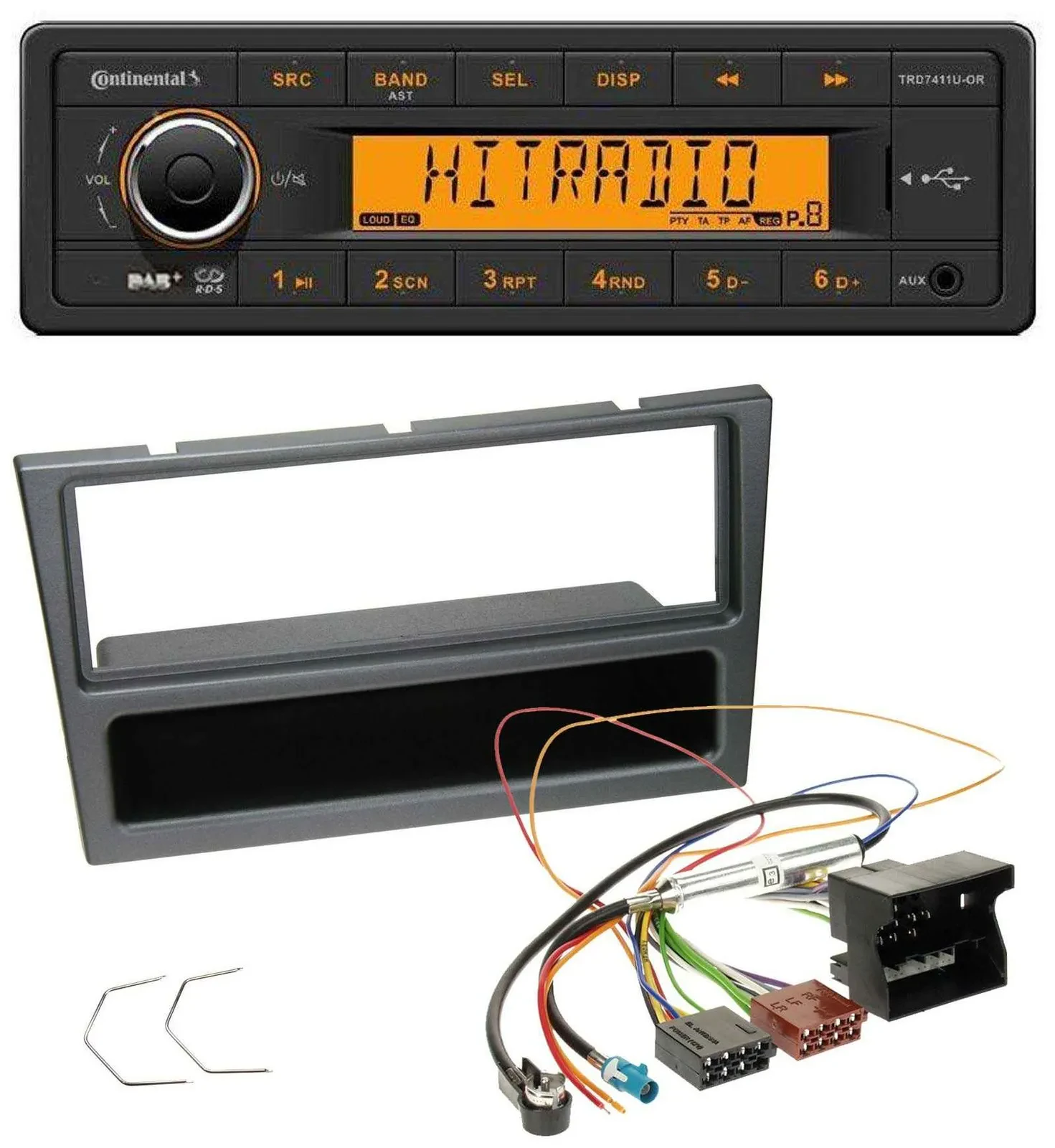 Continental 1DIN DAB MP3 AUX USB Autoradio für Opel Corsa C Meriva Vectra C Sign