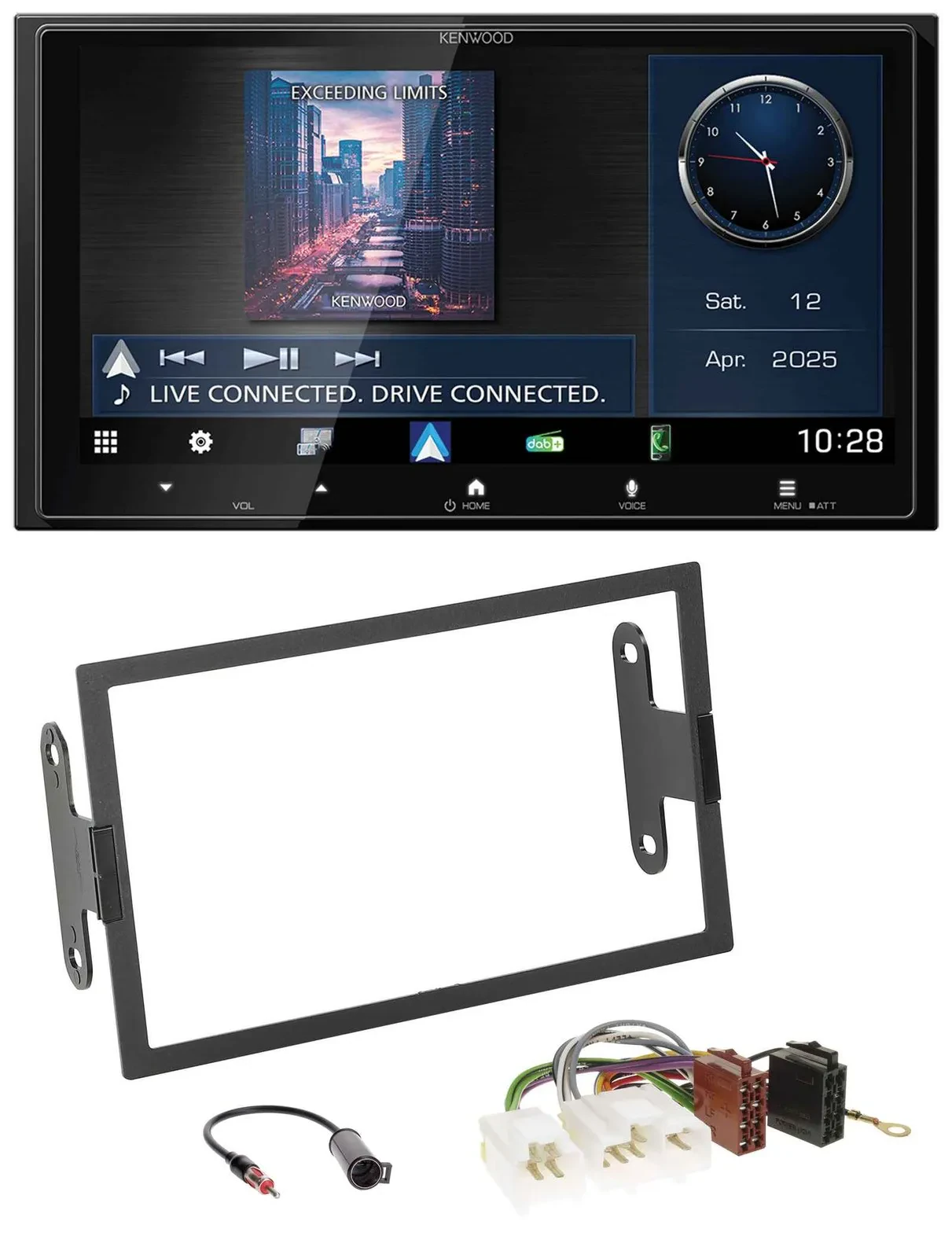 Автомагнитола Kenwood 2-DIN Bluetooth, USB, DAB, MP3 для Nissan 200 SX (1994–1998), 240 SX