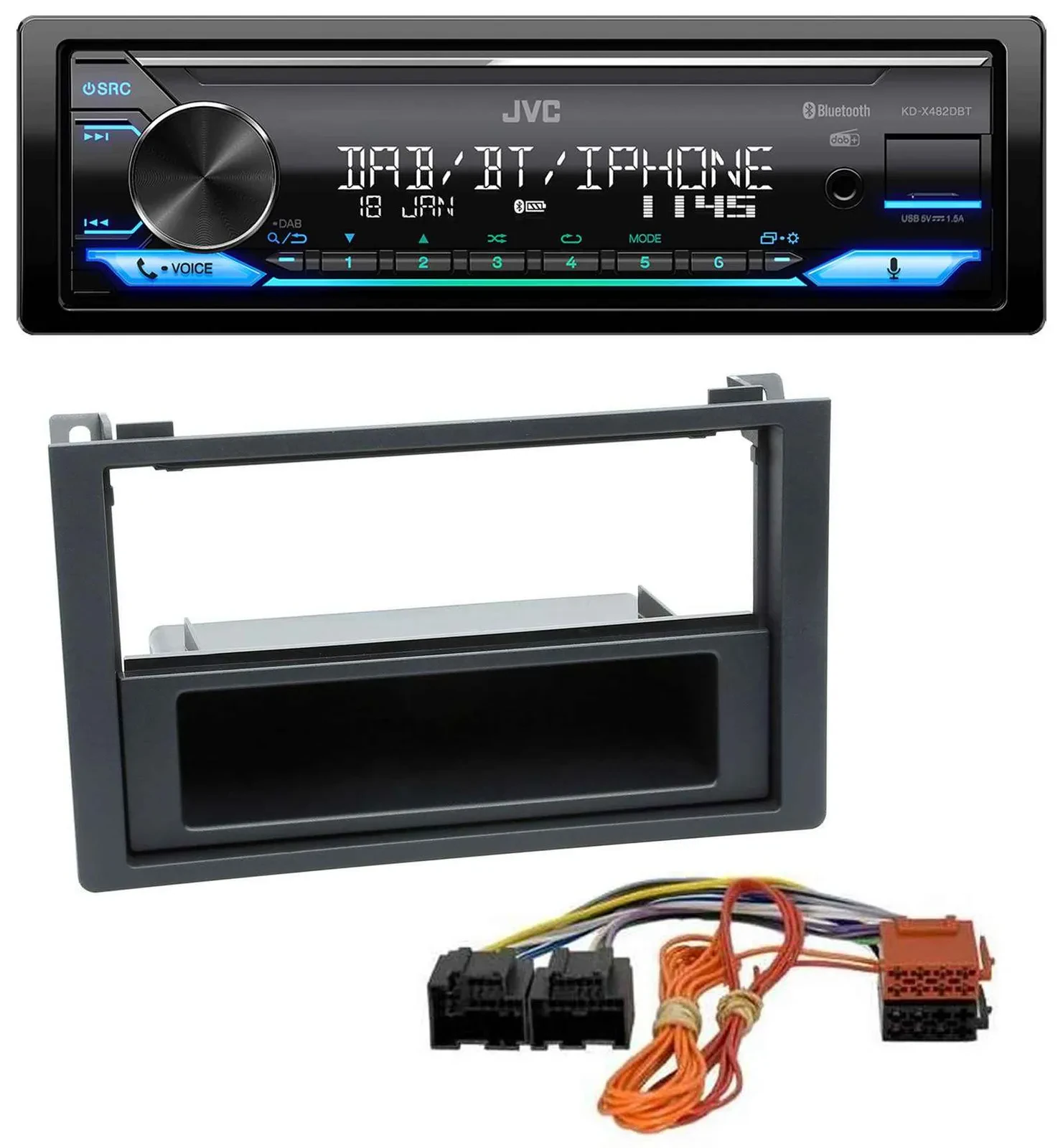 JVC Bluetooth DAB USB MP3 Autoradio für Saab 9.3 (ab 2006)