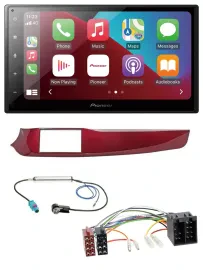 Автомагнитола для Alfa Giulietta (2010–2013) Pioneer 2 DIN, USB, MP3, DAB, Bluetooth, красный глянец