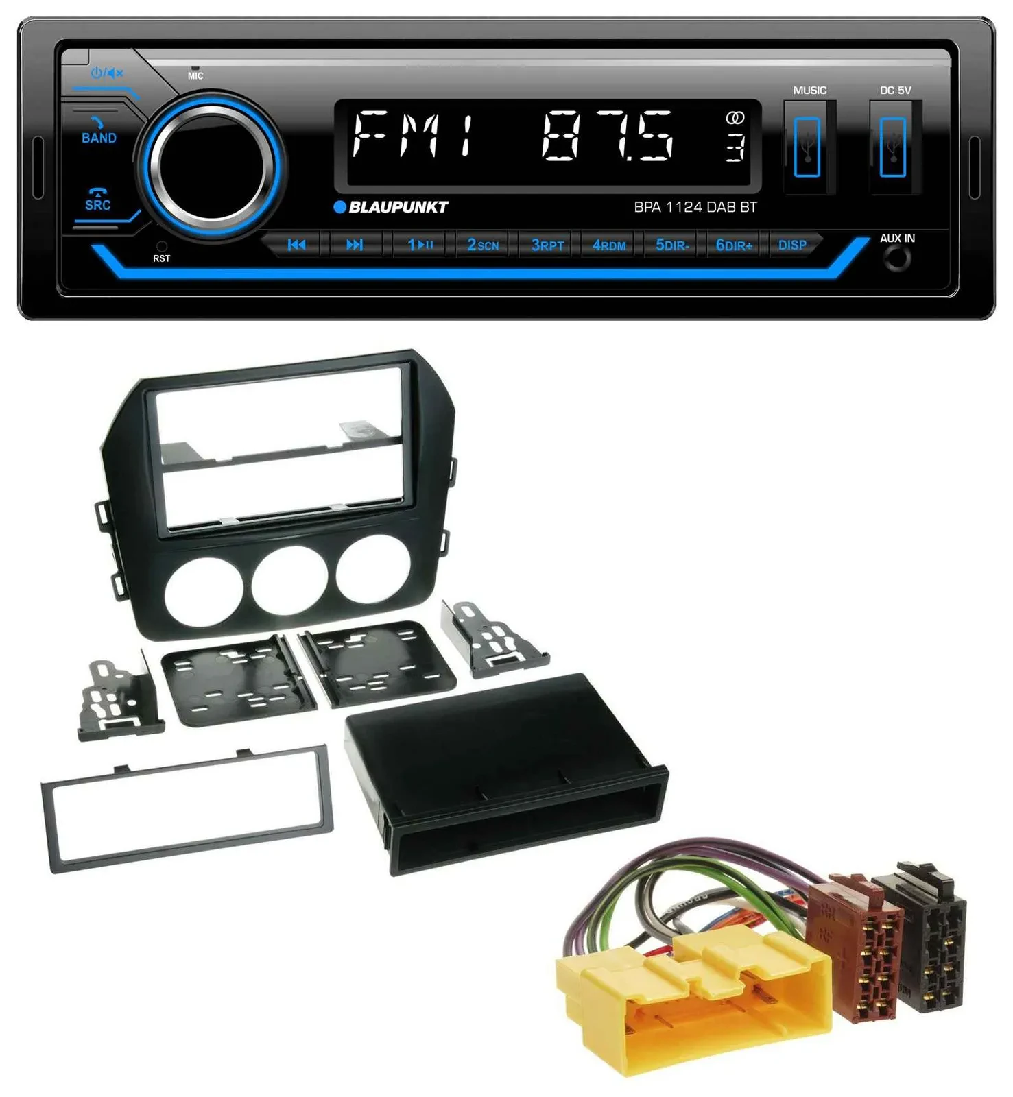 Blaupunkt Bluetooth USB DAB MP3 Autoradio für Mazda MX-5 (ab 2008)