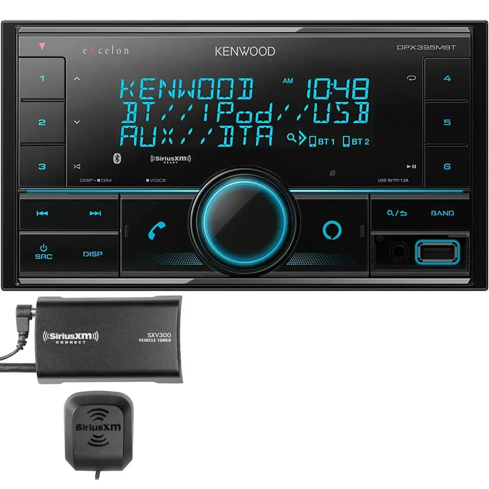 Автомагнитола Kenwood DPX395MBT 2-DIN, Bluetooth, с тюнером SiriusXM (SXV300V1)