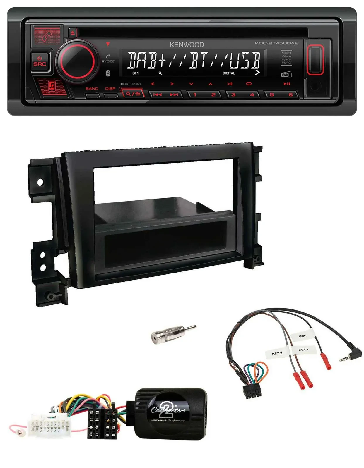 Kenwood Lenkrad CD USB Bluetooth DAB Autoradio für Suzuki Grand Vitara 2005-2011