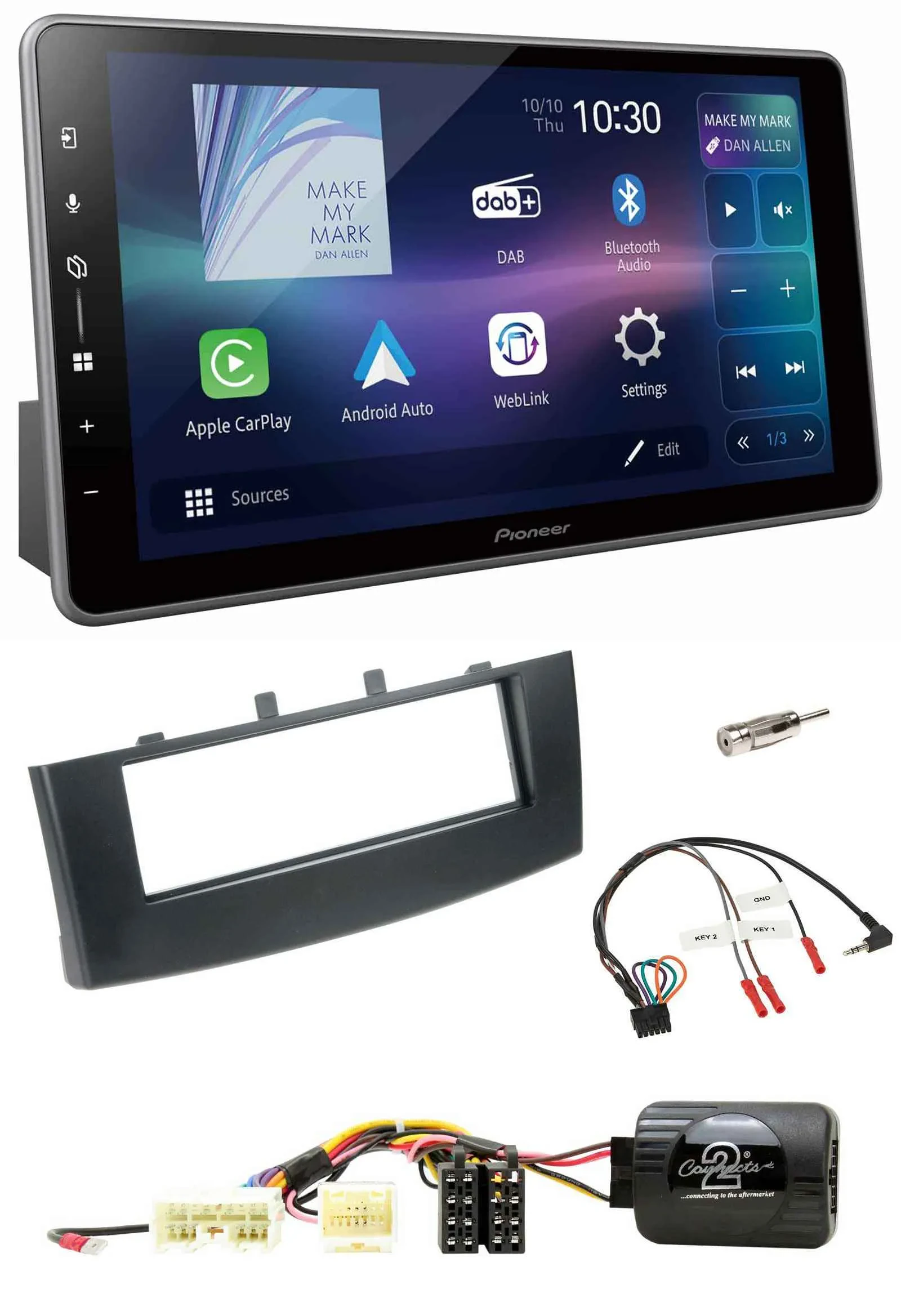 Pioneer Bluetooth USB DAB Lenkrad Autoradio für Mitsubishi Colt 2008-2012