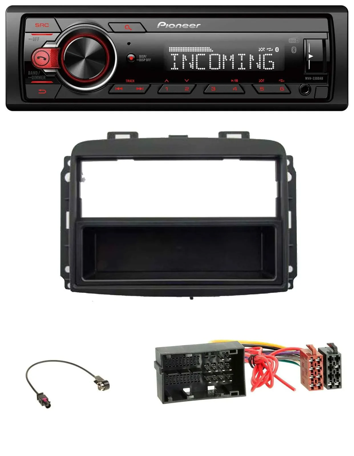 Pioneer Bluetooth USB DAB MP3 Autoradio für Fiat 500 L (ab 2012)