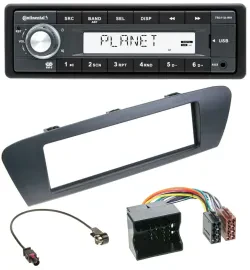 Continental USB MP3 AUX 1DIN Autoradio für Renault Scenic (ab 12) - grau