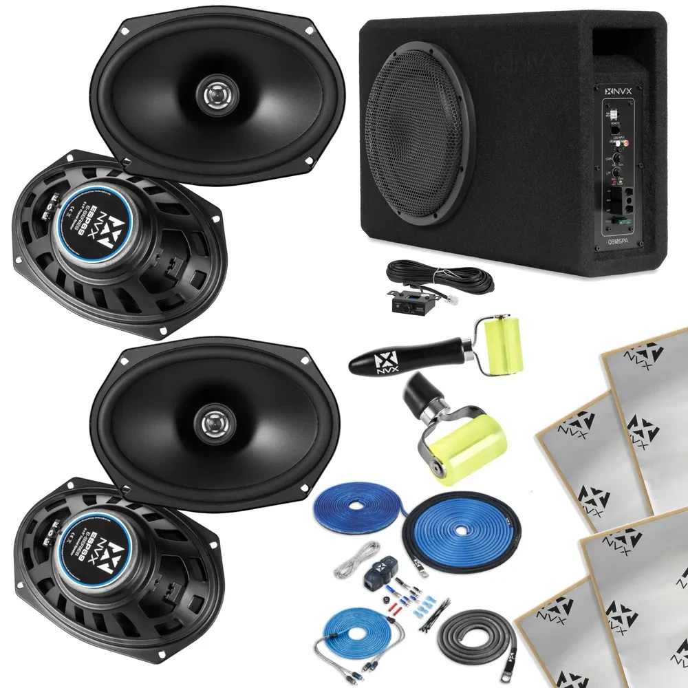 NVX QB12SPA 350W RMS 12" Powerd Sub & 2 Pair 6x9" Speaker Kit
