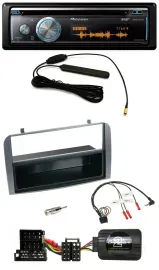 Автомагнитола для Alfa Romeo 147/GT Pioneer CD USB Bluetooth DAB, антрацит, с полкой, поддержка кнопок на руле