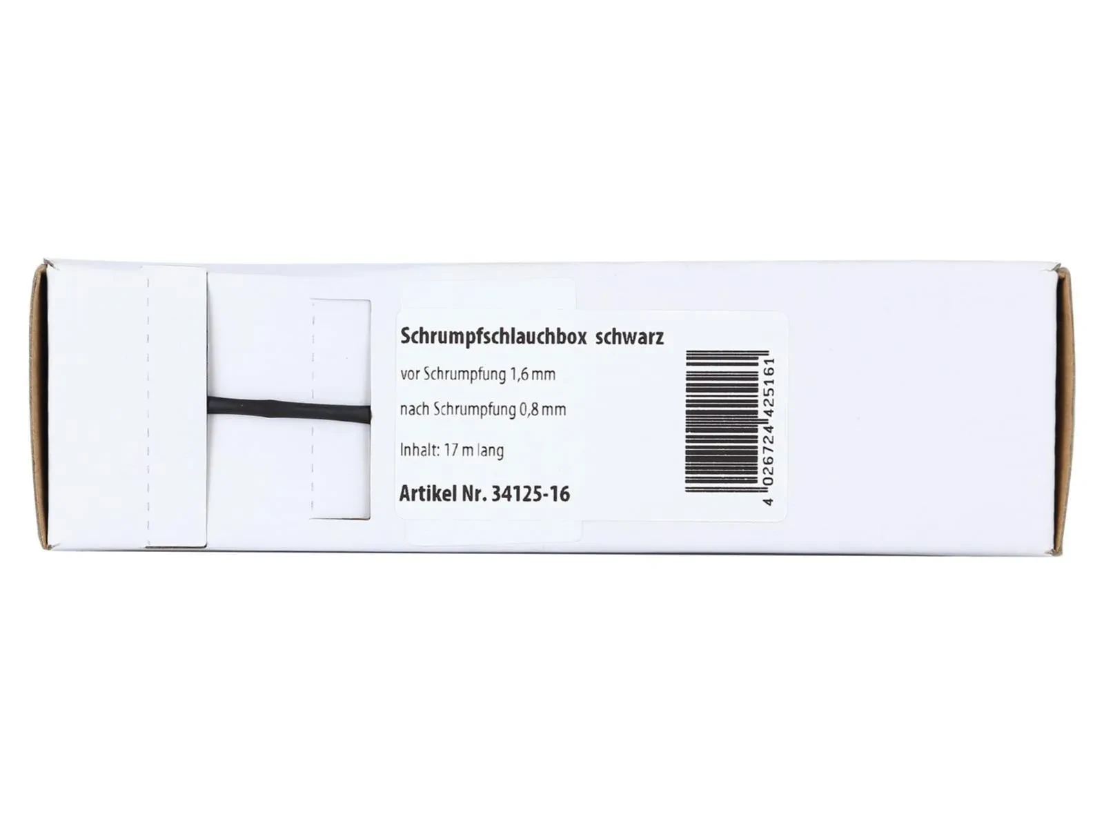 ACV Schrumpfschlauch schwarz Durchmesser: 1,6 mm/ Länge: 15 m 34125-16