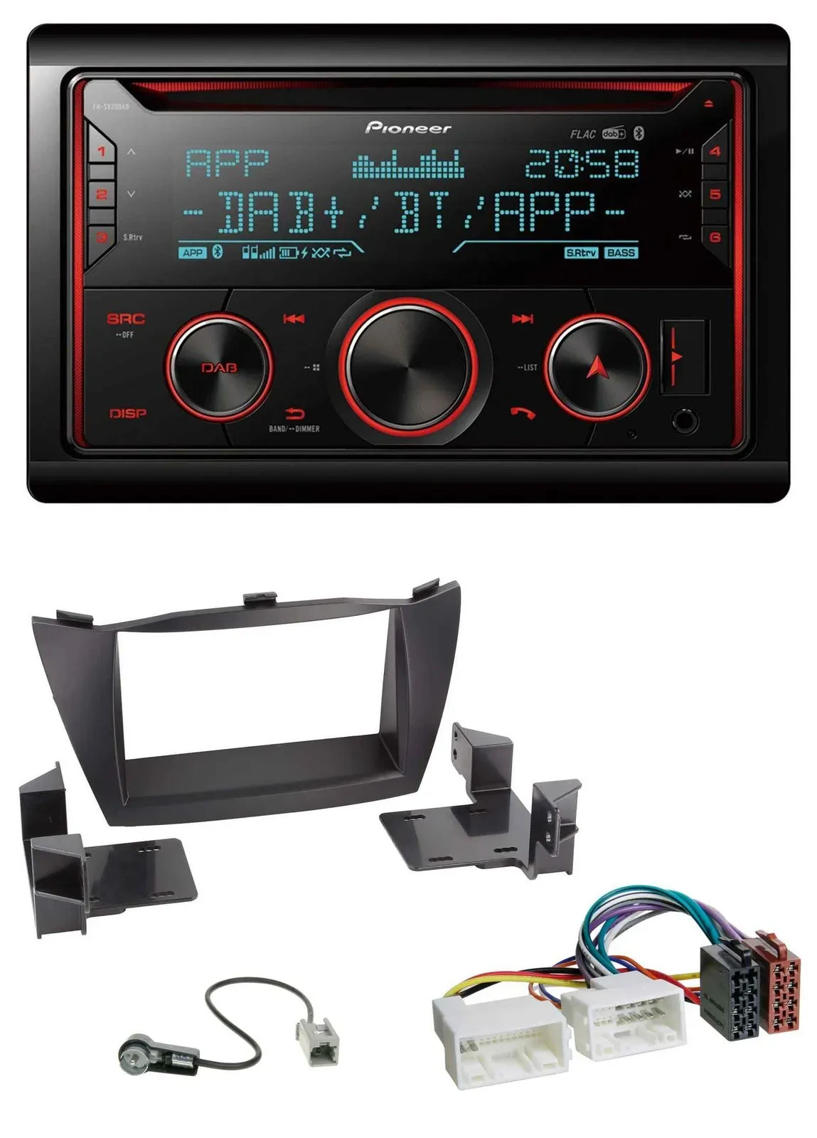 Автомагнитола для Hyundai Tucson (2010–2015) Pioneer 2DIN DAB, MP3, Bluetooth, USB, CD