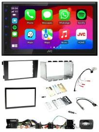 Автомагнитола JVC 2DIN Bluetooth DAB USB для Audi A6 C5 (2001–2004) с поддержкой управления на руле