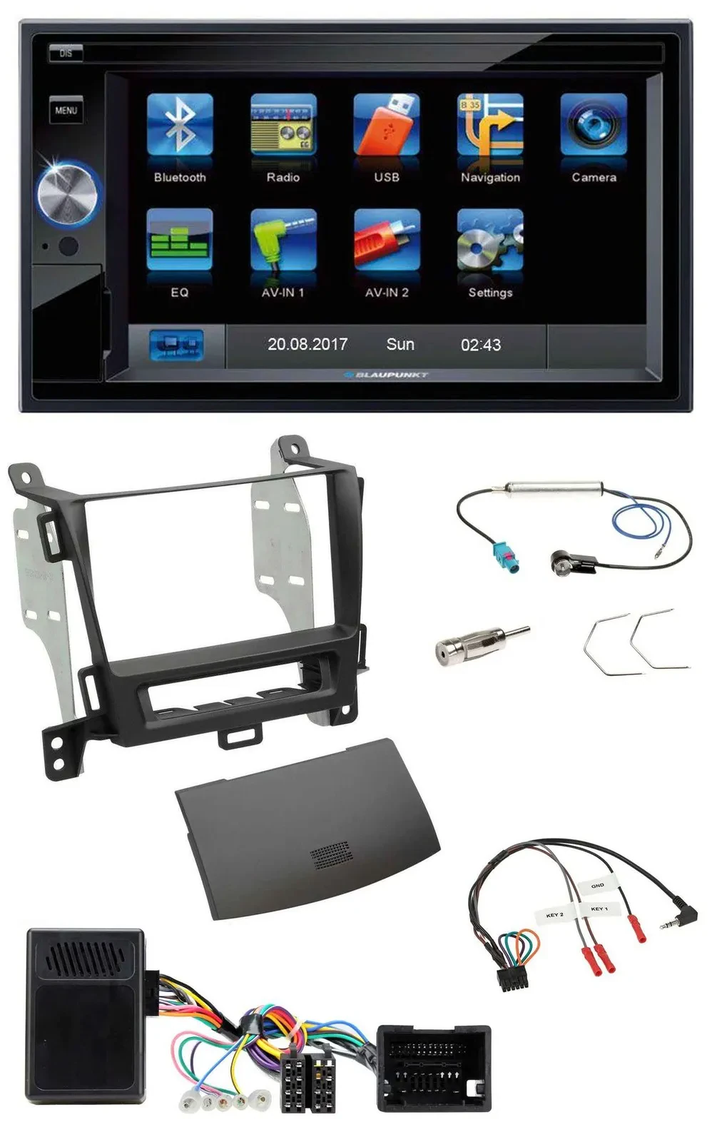 Blaupunkt SD USB TMC Bluetooth 2DIN Lenkrad Navigation für Opel Zafira ab 13 jet