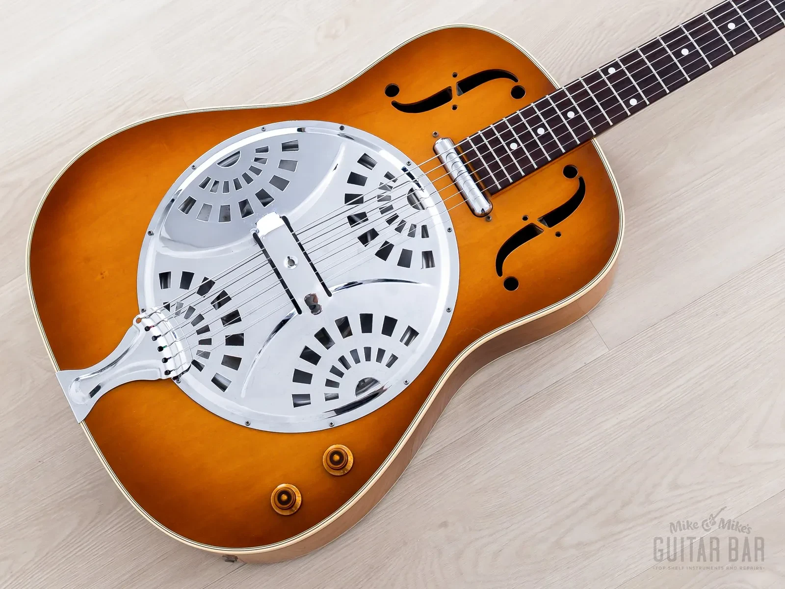 1988 Greco D-80P Roundneck Acoustic Electric Resonator Sunburst, Japan Fujigen