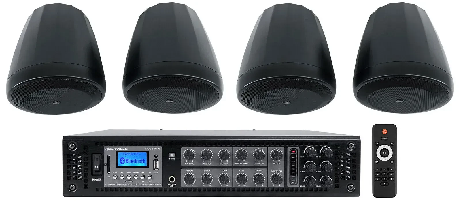 Потолочная акустика JBL Control 67 P/T Black с усилителем (4 штуки)