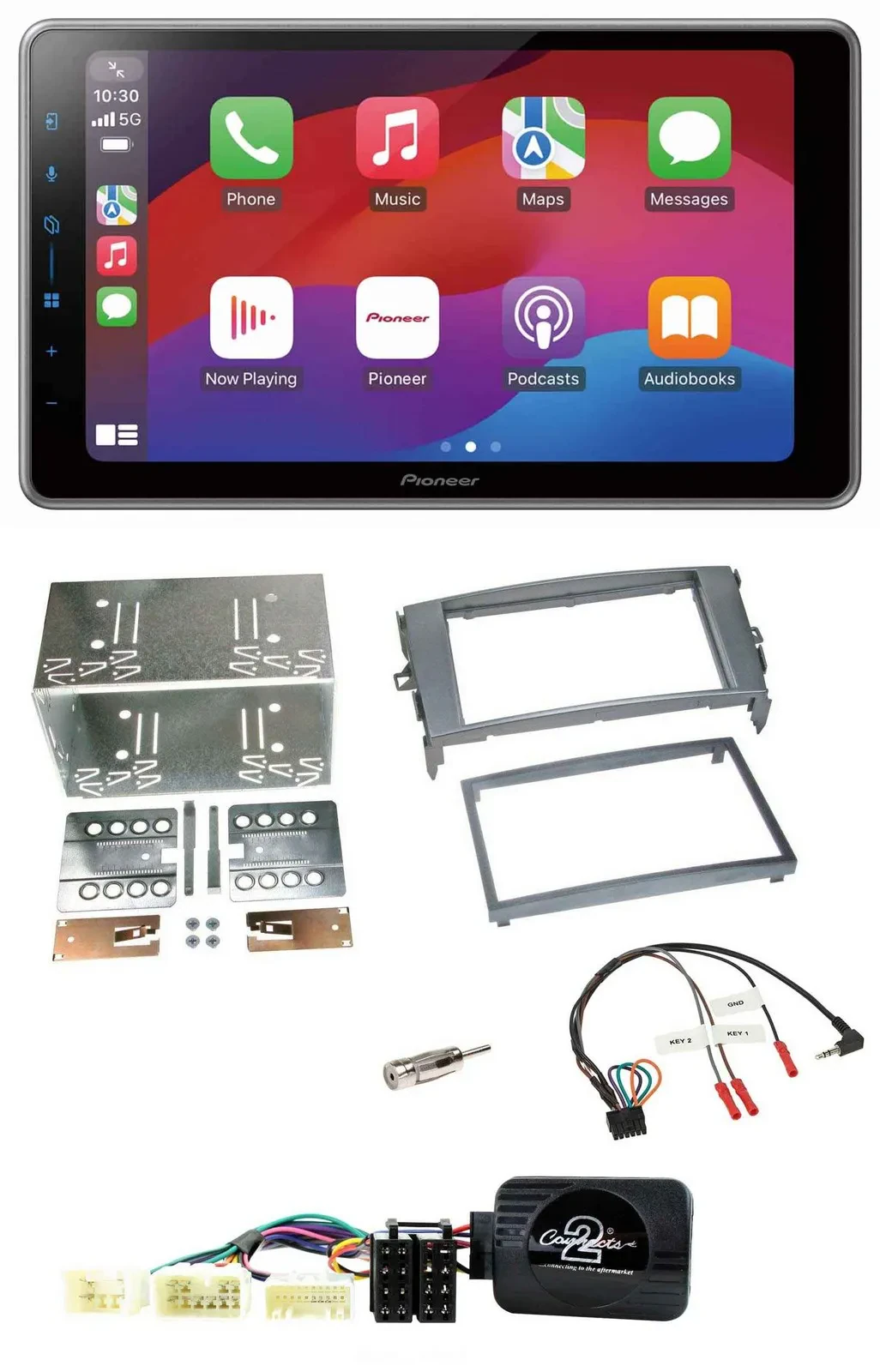 Автомагнитола для Toyota Auris 2007–2011 Pioneer 2DIN, USB, DAB, Bluetooth, антрацит