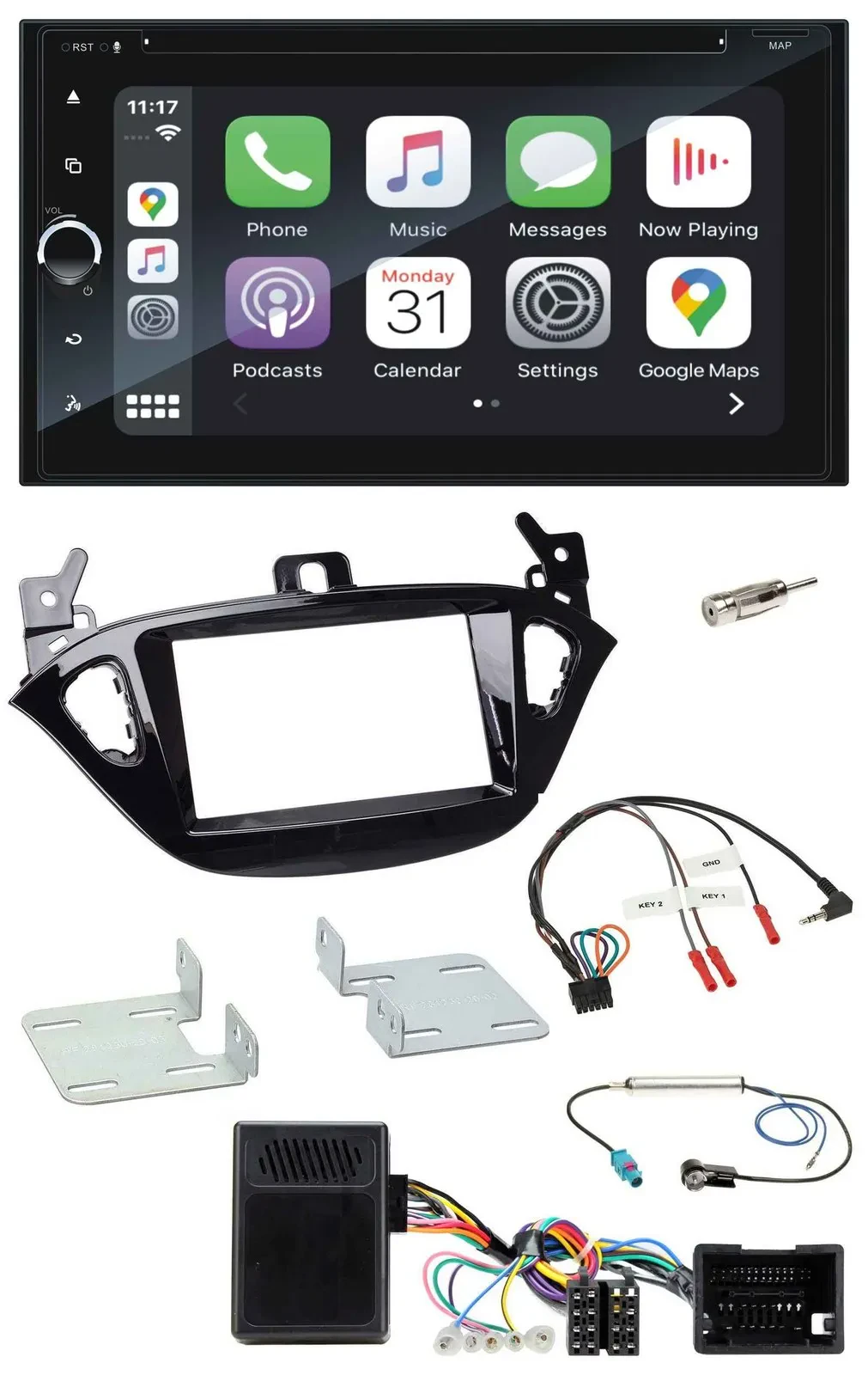 Blaupunkt DAB Lenkrad TMC Bluetooth USB 2DIN Navigation für Opel Adam ab 2013 Co