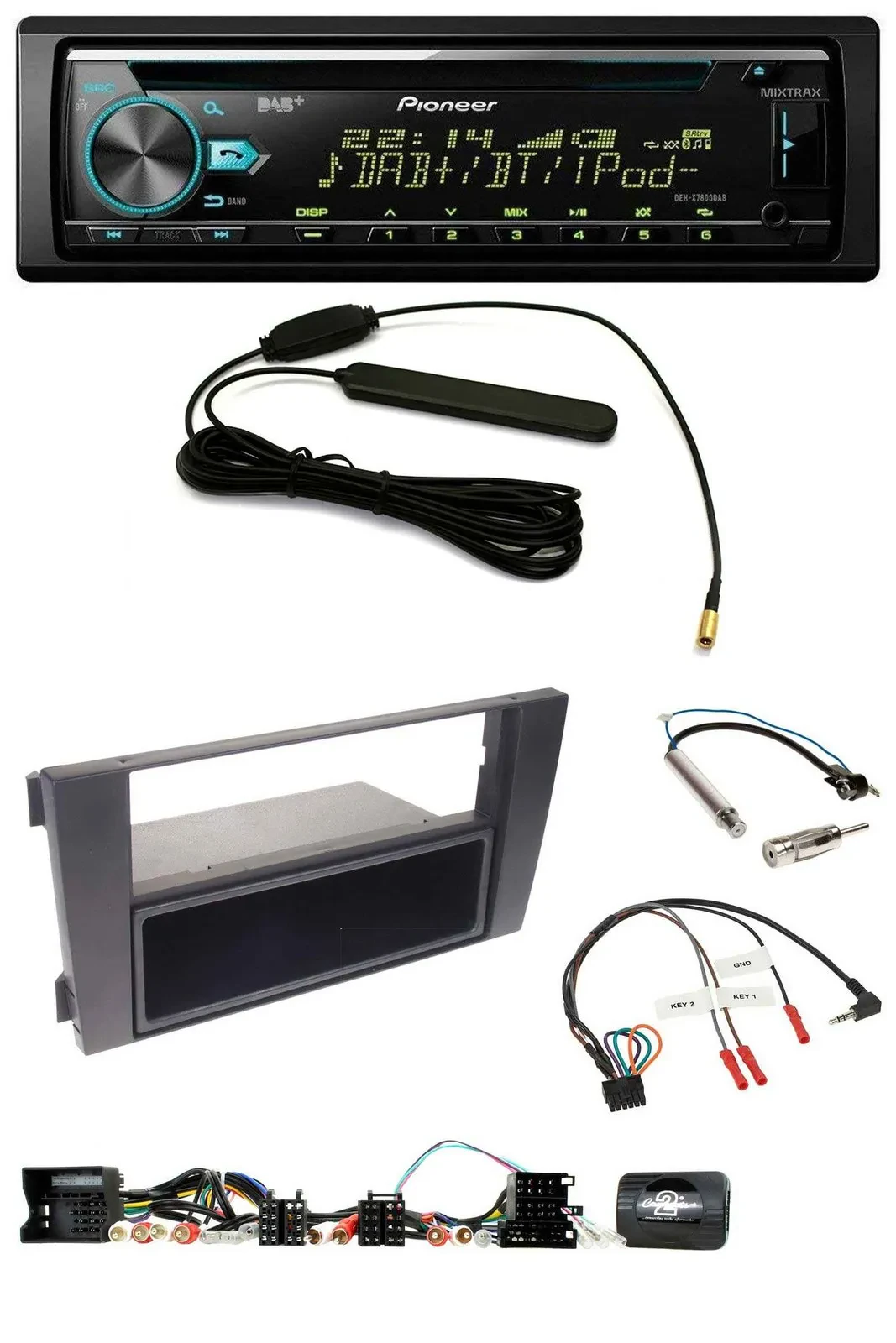 Pioneer CD MP3 Lenkrad DAB USB Autoradio für Audi A6 (2001-2004)