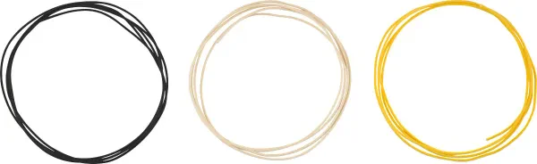 Genuine Fender Pure Vintage Cloth Wire, 22 AWG, Black, White, Yellow, 5'