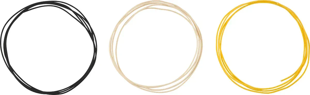 Genuine Fender Pure Vintage Cloth Wire, 22 AWG, Black, White, Yellow, 5'