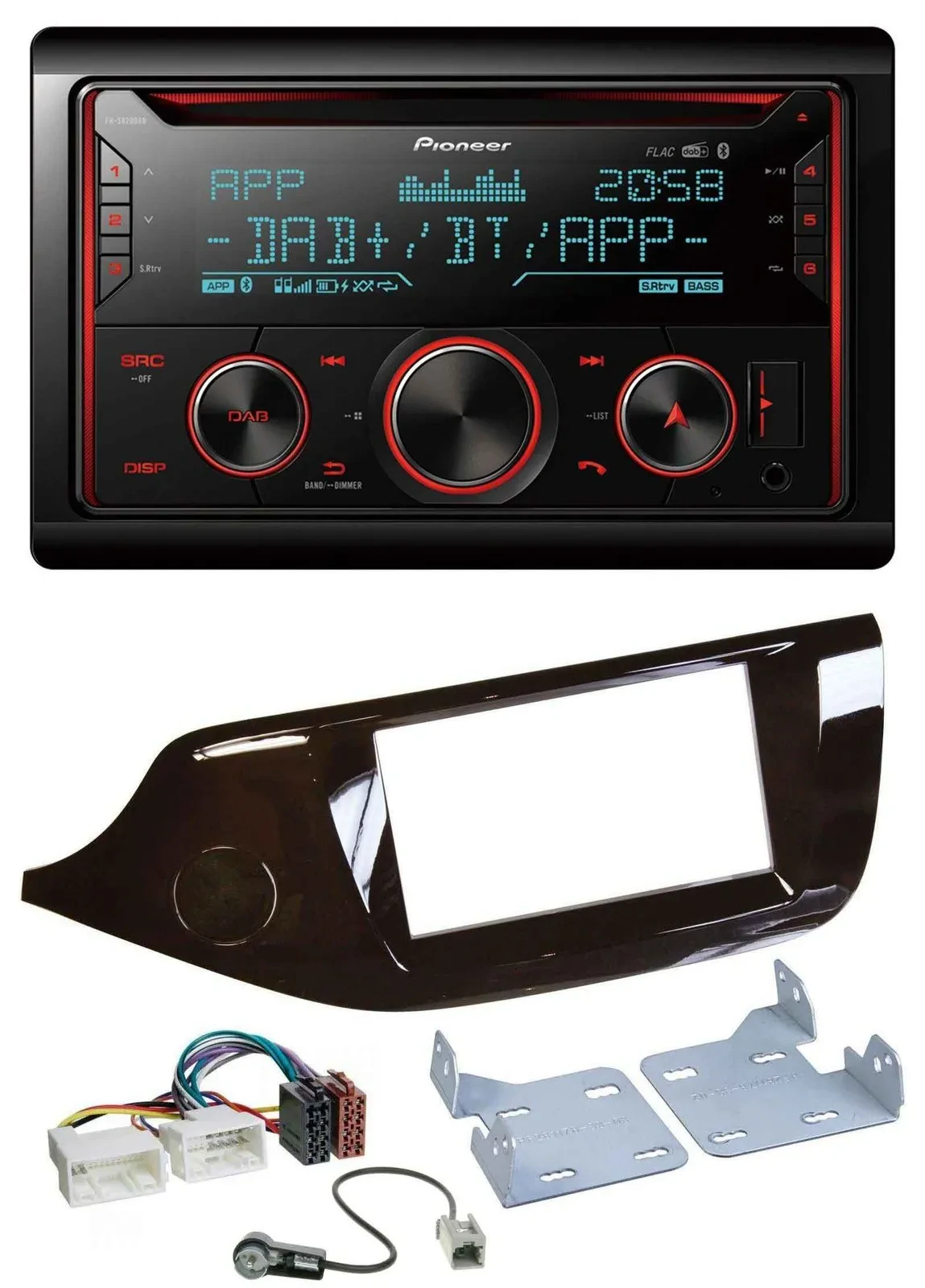 Pioneer 2DIN DAB MP3 Bluetooth USB CD Autoradio für Kia Ceed ab 12 glänzend