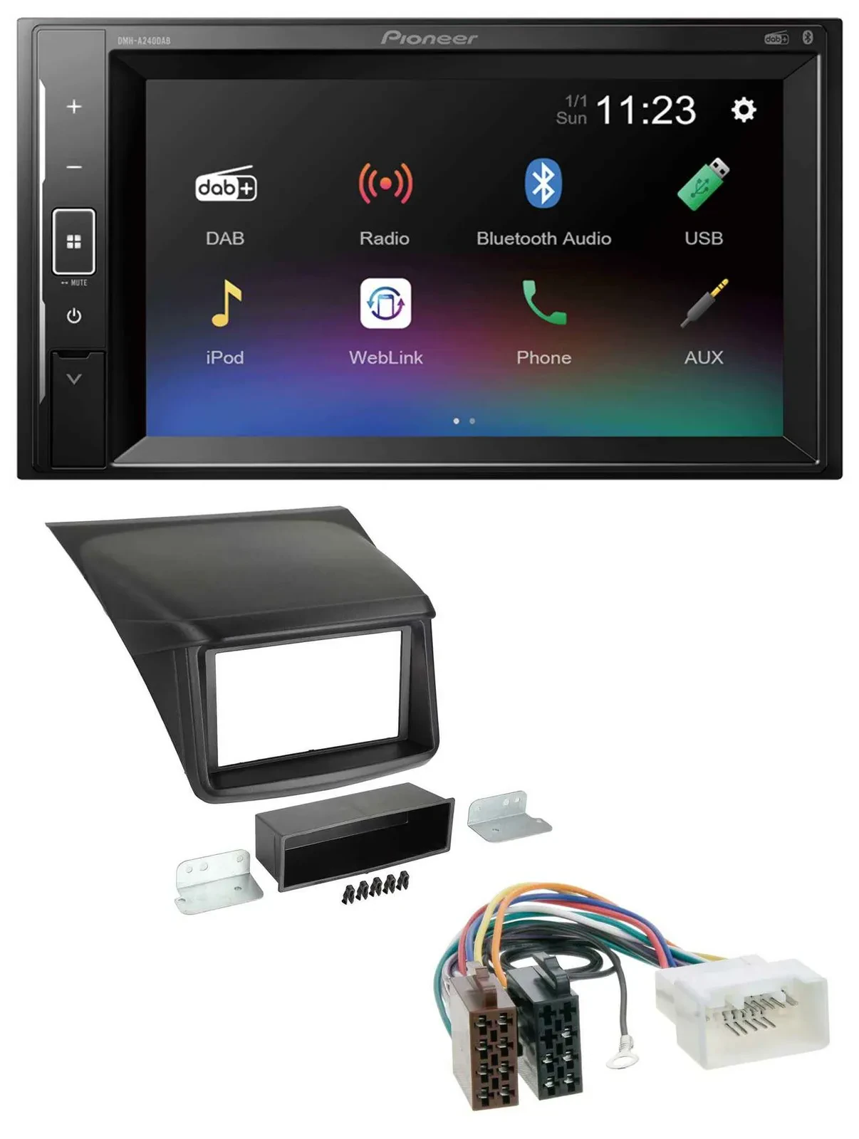 Pioneer DAB MP3 2DIN Bluetooth USB Autoradio für Mitsubishi L200 2006-2015