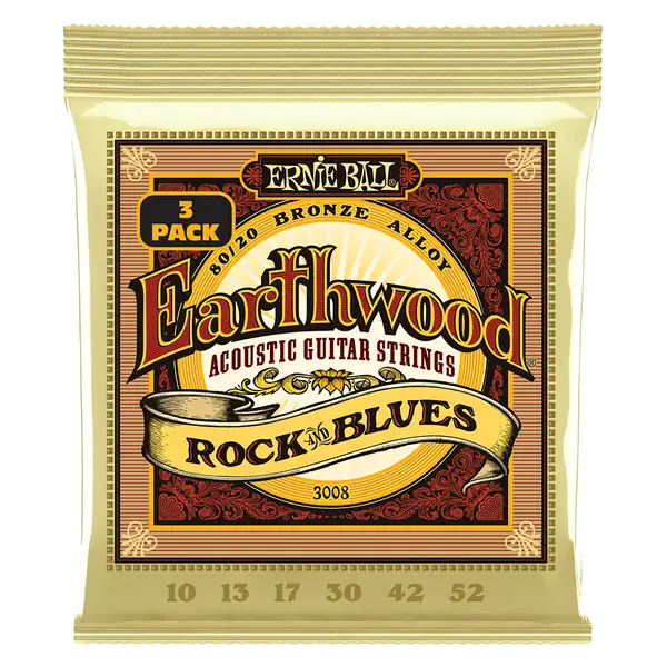 Струны для акустической гитары ERNIE BALL 3008 Earthwood 80/20 Bronze 3 Pack 10-52