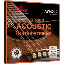 Струны для 12-струнной акустической гитары Alice AW4212-SL Bronze 90/10 Super Light 10-47