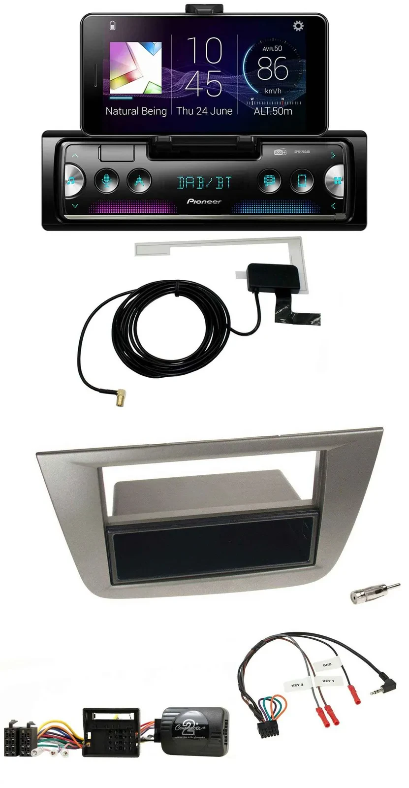 Pioneer DAB Bluetooth Lenkrad USB Autoradio für Seat Toledo Altea 2004-2009 anth