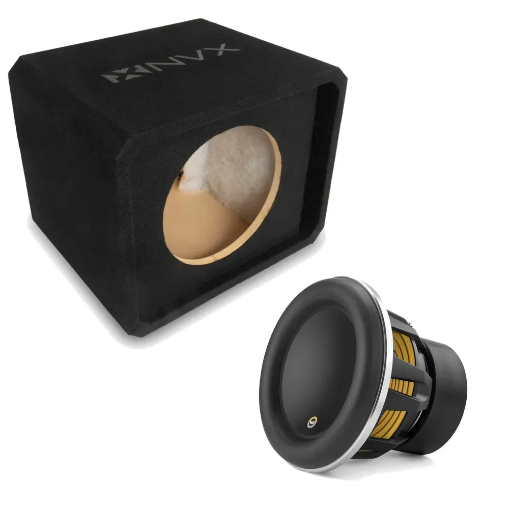 NVX NE121P Single 12" Slot Ported 3/4" MDF Sub Enclosure w/ W7AE Car Subwoofer