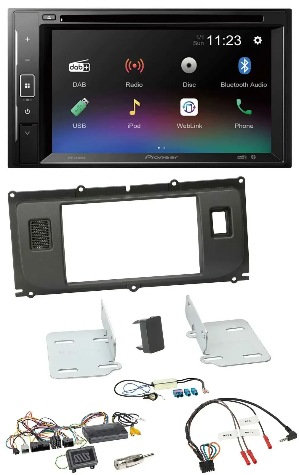 Автомагнитола Pioneer 2-DIN DAB DVD Bluetooth USB для Land Rover Evoque 2011–2013
