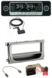 Dietz DAB Bluetooth USB MP3 Autoradio für Ford Focus Galaxy C-Max ab 2007 silber
