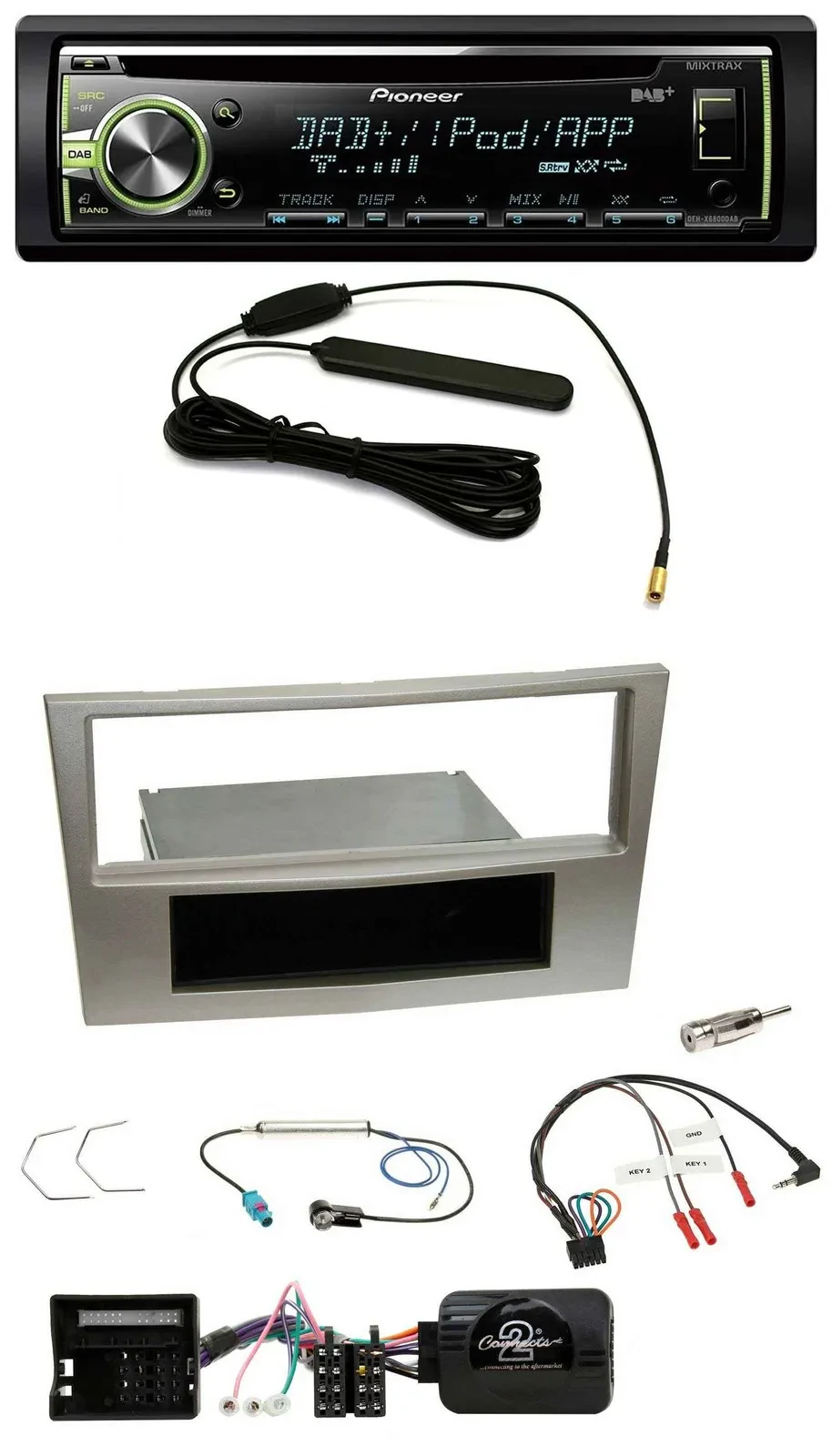 Автомагнитола для Opel Zafira B/Astra H/Corsa D Pioneer CD/USB/MP3, DAB, совместима с кнопками на руле, сатин