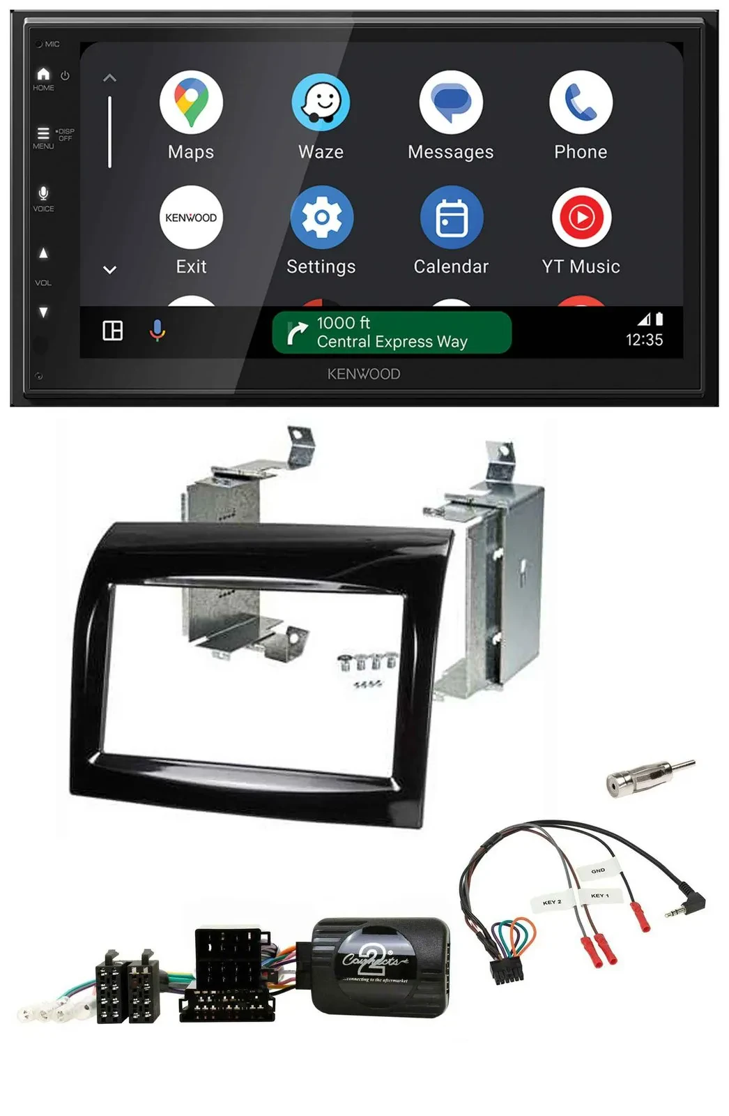 Kenwood DAB Bluetooth USB Lenkrad 2DIN Autoradio für Fiat Ducato 2012-2015 Piano