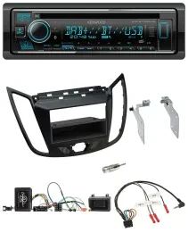 Kenwood Lenkrad Bluetooth DAB USB CD Autoradio für Ford C-Max Kuga matt schwarz