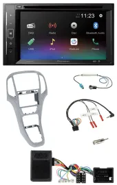 Pioneer Bluetooth Lenkrad USB 2DIN DAB DVD Autoradio für Opel Astra J ab 09 Plat