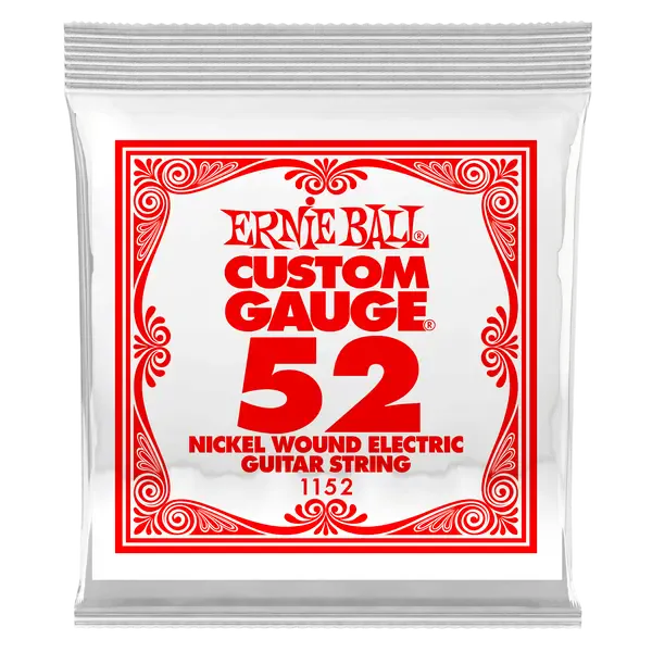 Струна для электрогитары Ernie Ball P01152 Custom gauge, сталь никелированная, калибр 52