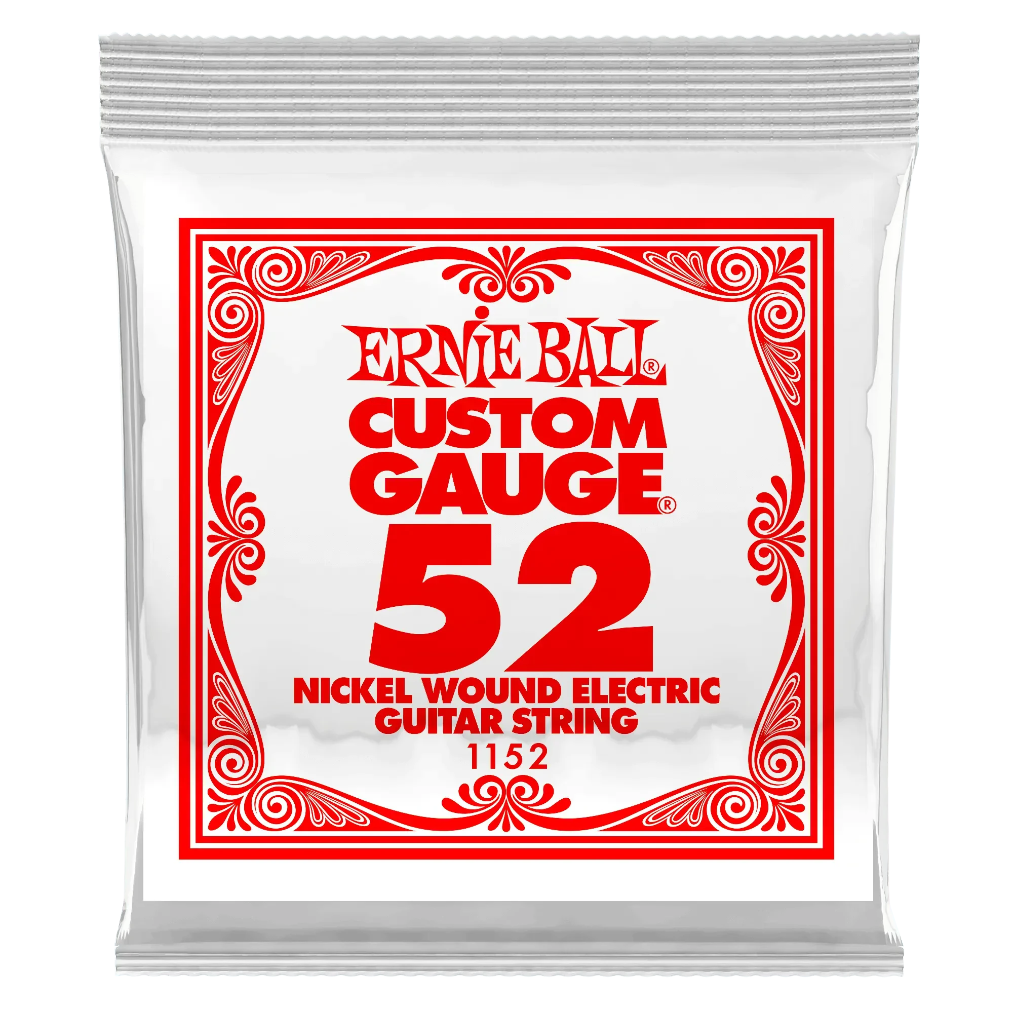 Струна для электрогитары Ernie Ball P01152 Custom gauge, сталь никелированная, калибр 52
