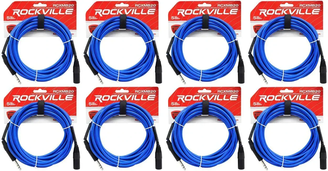 Коммутационный кабель Rockville RCXMB20-BL Blue 6.1 м (8 штук)