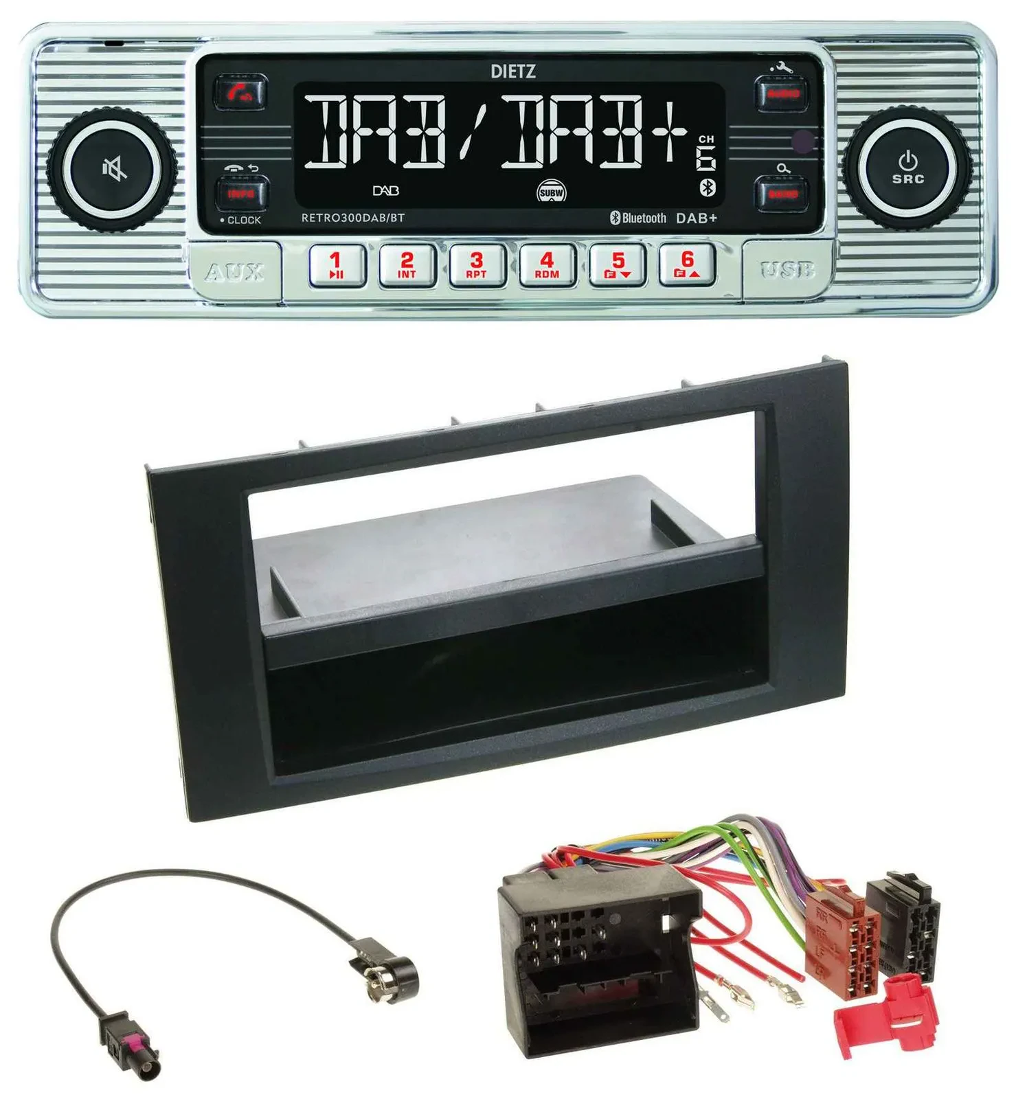 Dietz Bluetooth MP3 DAB USB Autoradio für Ford Focus Fiesta 04-08 schwarz