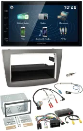 Kenwood 2DIN Bluetooth Lenkrad USB DAB Autoradio für Alfa Romeo Mito silber 14-1