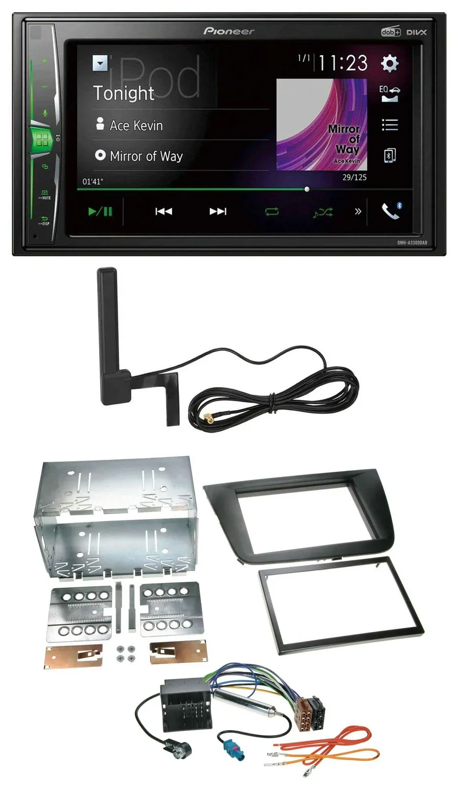 Pioneer MP3 DAB AUX 2DIN Bluetooth Autoradio für Seat Altea Toledo Altea XL schw